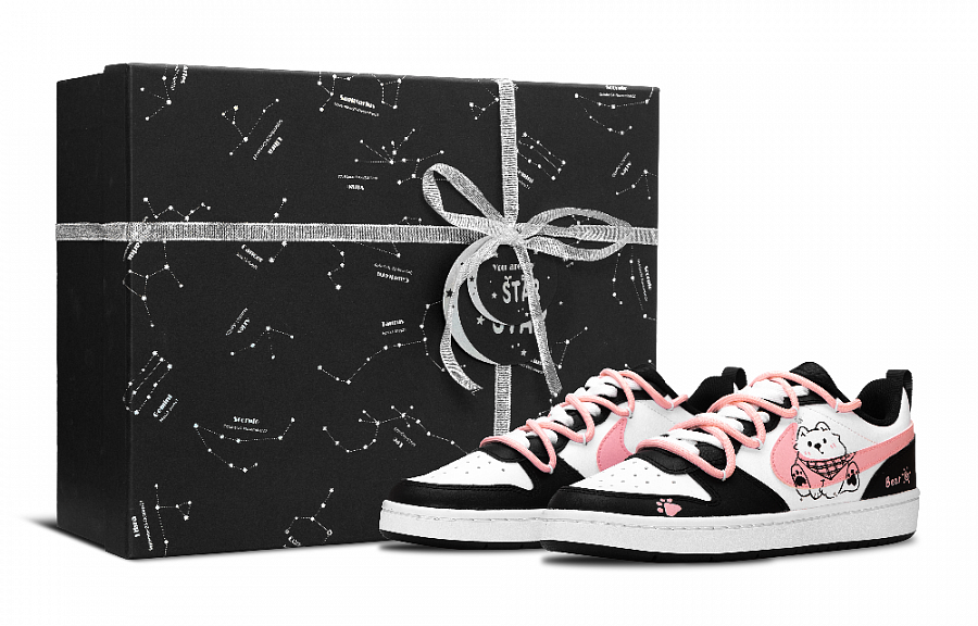 Nike Court Borough 2 Anti Slip Wear Resistant Low Top Skateboard Shoes Women's Black Pink купить в интернет-магазине Yoocart с быстрой доставкой по России.