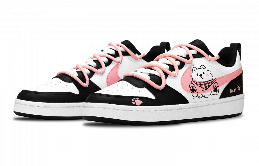 Nike Court Borough 2 Anti Slip Wear Resistant Low Top Skateboard Shoes Women's Black Pink купить в интернет-магазине Yoocart с быстрой доставкой по России.