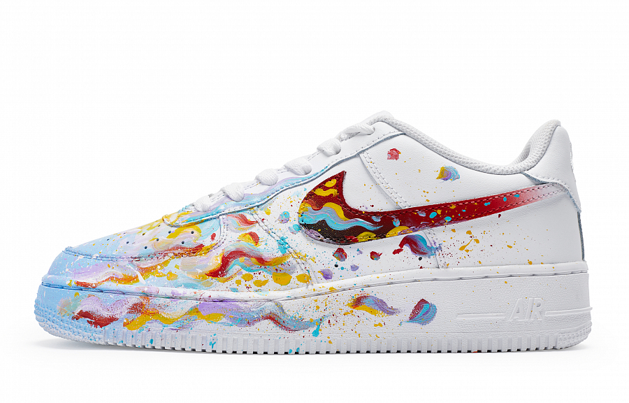 Nike Air Force 1 Low-Top Skateboard Shoes Women's White Blue Red купить в интернет-магазине Yoocart с быстрой доставкой по России.