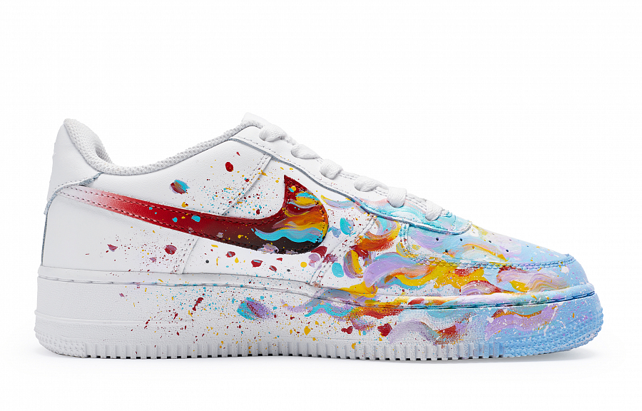 Nike Air Force 1 Low-Top Skateboard Shoes Women's White Blue Red купить в интернет-магазине Yoocart с быстрой доставкой по России.