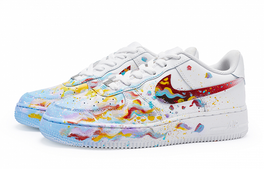 Nike Air Force 1 Low-Top Skateboard Shoes Women's White Blue Red купить в интернет-магазине Yoocart с быстрой доставкой по России.