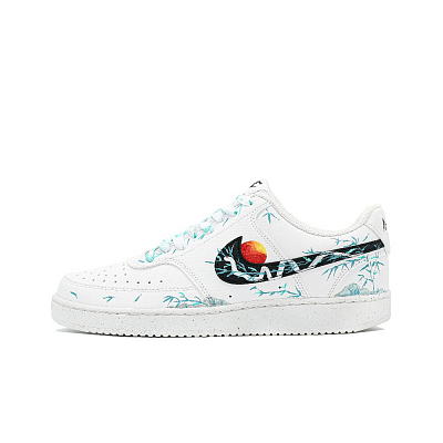 Nike Court Vision 1 Anti Slip Wear Resistant Low Top Skateboard Shoes Men's White Black