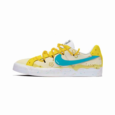 Nike Court Royale Best Match Non-slip Lightweight Low-Top Skateboard Shoes Unisex Yellow Pink