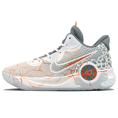 Nike Trey 5 Cushioning Anti-Slip And Wear-Resistant Mid-Top Basketball Shoes Unisex Orange Gray