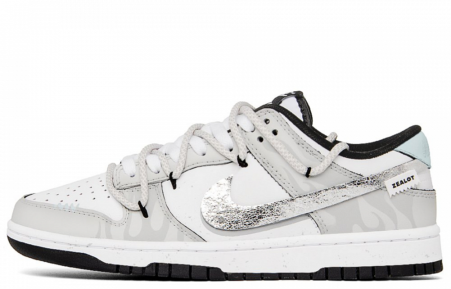Nike Dunk Anti Slip Wear Resistant Low Top Skateboard Shoes Unisex White Silver купить в интернет-магазине Yoocart с быстрой доставкой по России.
