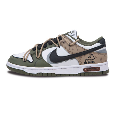 Nike Dunk Anti Slip Wear Resistant Low Top Skateboard Shoes Women's Brown Green