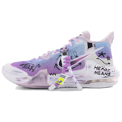 Nike Air Max Impact 3 Wear-Resistant Slip-Resistant Low-Top Basketball Shoes Unisex White Purple