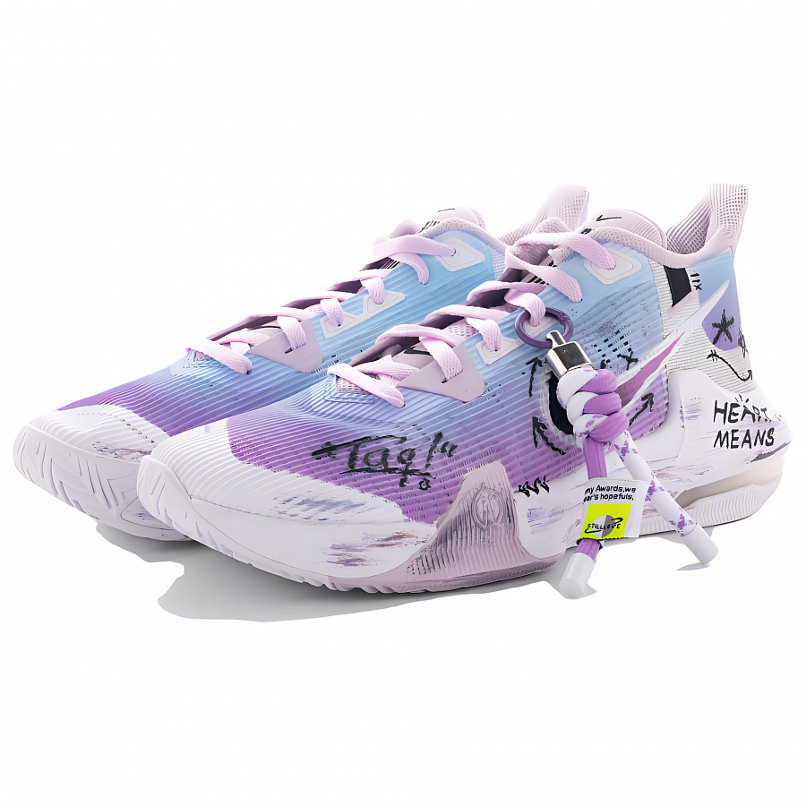 Nike Air Max Impact 3 Wear-Resistant Slip-Resistant Low-Top Basketball Shoes Unisex White Purple купить в интернет-магазине Yoocart с быстрой доставкой по России.