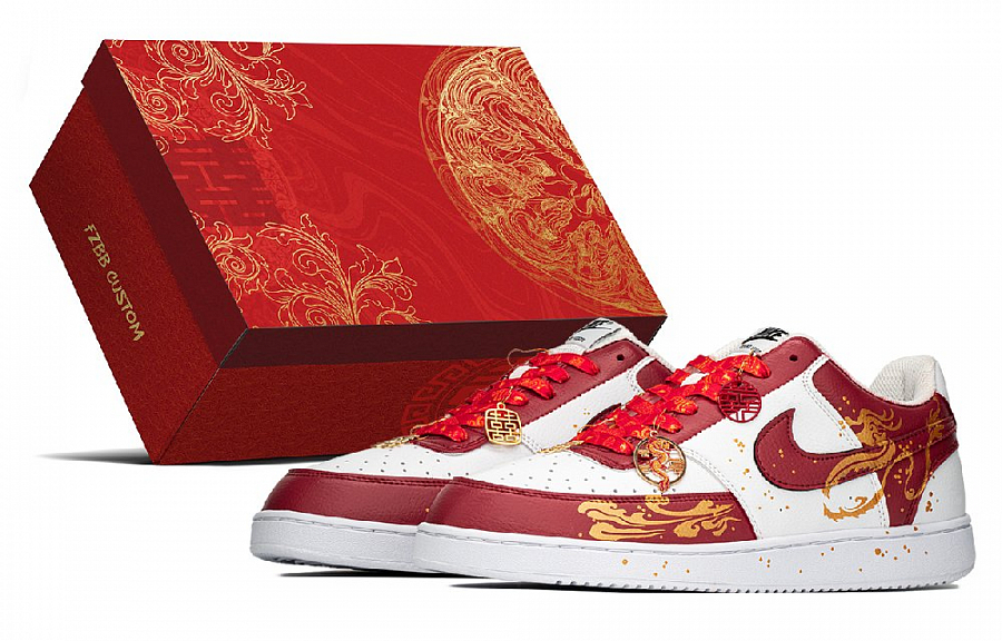 Nike Court Vision 1 Anti-Slip And Wear-Resistant Lightweight Height Increasing Low-Top Skateboard Shoes Men's Red Gold купить в интернет-магазине Yoocart с быстрой доставкой по России.