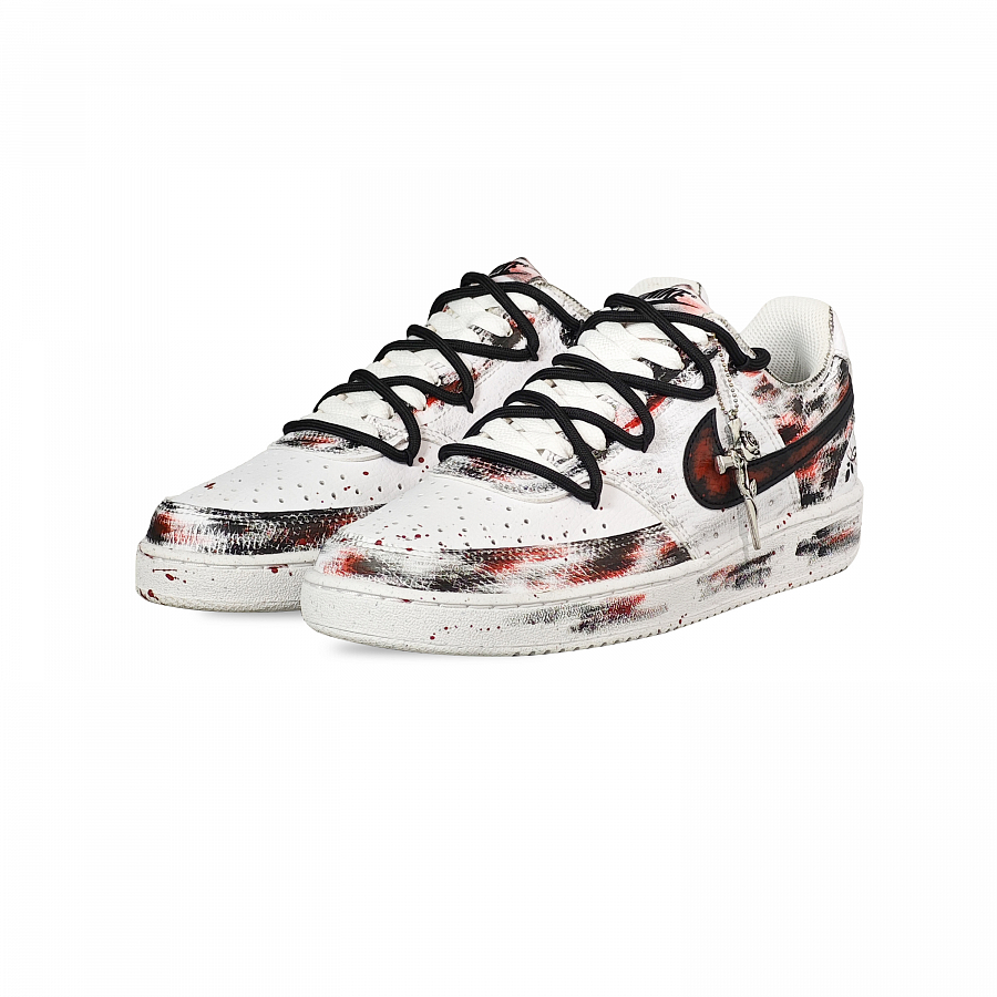 Nike Court Vision 1 Anti Slip Wear Resistant Low Top Skateboard Shoes Men's Black White Red купить в интернет-магазине Yoocart с быстрой доставкой по России.