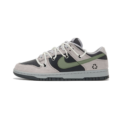 Nike Dunk Anti-Slip Wear-Resistant Low-Top Skateboard Shoes Unisex Gray Black