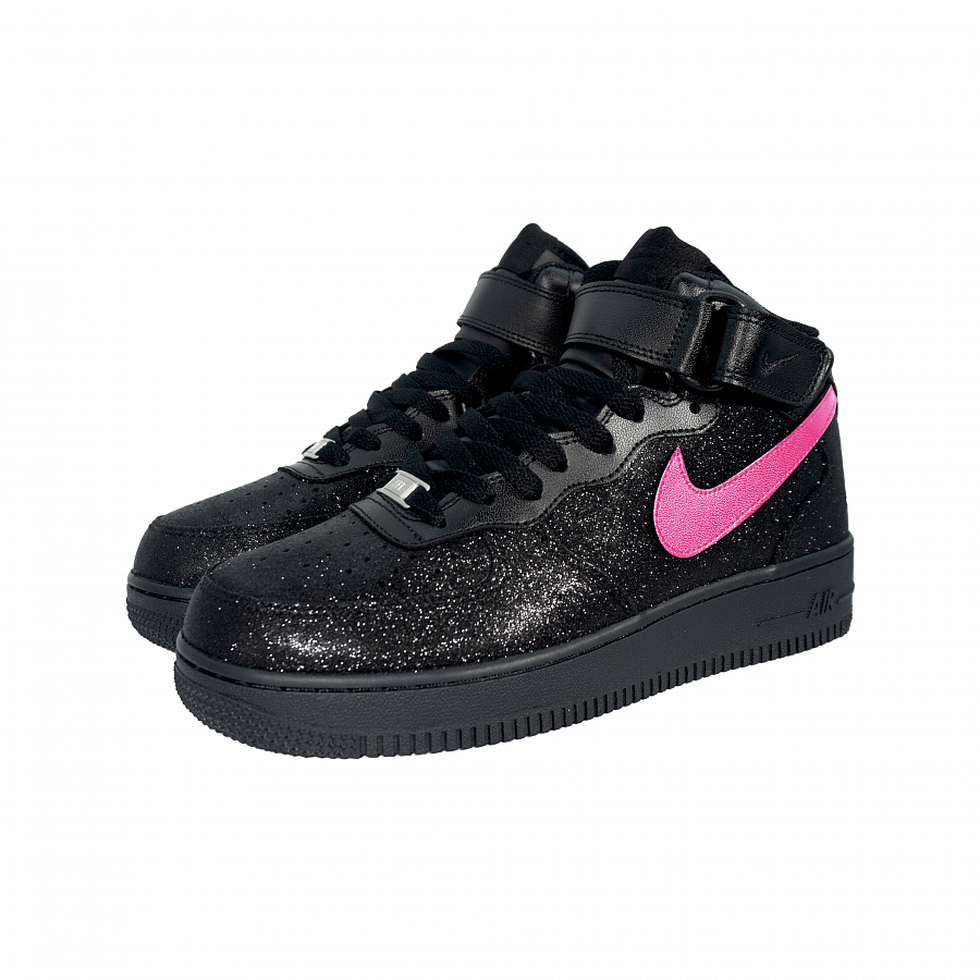 Nike Air Force 1 Breathable Height Increasing Mid-Top Skateboard Shoes Unisex Black Pink купить в интернет-магазине Yoocart с быстрой доставкой по России.