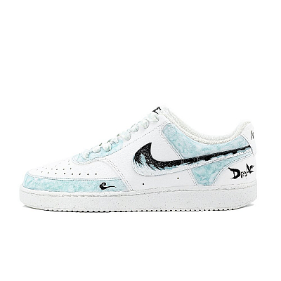 Nike Court Vision 1 Cerulean Boundless Slip Resistant Abrasion Resistant Low top Skateboard Shoes Men's White Blue