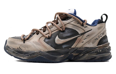 Nike Air Monarch 4 Cushioned Wear-Resistant Slip-Resistant Low-Top Chunky Sneakers Unisex Black Brown