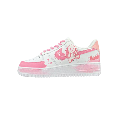 Nike Air Force 1 HEN-Ji Anti-Slip Wear-Resistant Low-Top Skateboard Shoes Women's White Pink