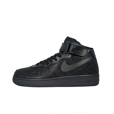 Nike Air Force 1 Wear-Resistant Mid-Top Skateboard Shoes Unisex Black