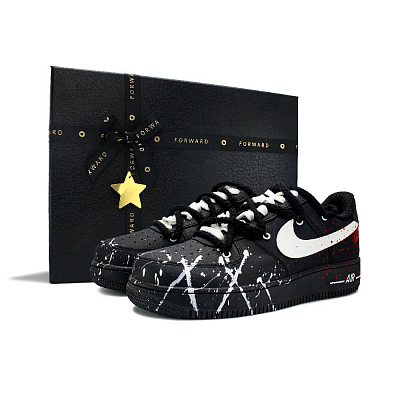 Nike Air Force 1 Anti Slip Wear Resistant Low Top Skateboard Shoes Unisex Black White