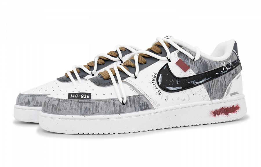 Nike Court Vision 1 Slip-Resistant Cushioning Abrasion-Resistant Low-Top Skateboard Shoes Men's Gray White купить в интернет-магазине Yoocart с быстрой доставкой по России.