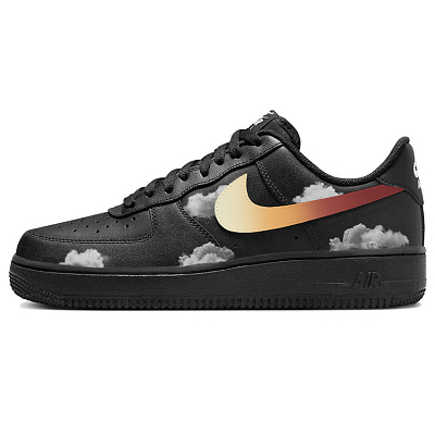 Nike Air Force 1 Slip-Resistant Cushioning Breathable Low-Top Skateboard Shoes Unisex Black White