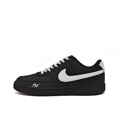 Nike Court Vision Slip-Resistant Cushioning Lightweight Low-Top Skateboard Shoes Unisex Black White