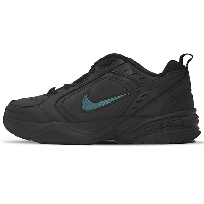 Nike Air Monarch 4 Cushioned Wear-Resistant Height Increasing Low-Top Chunky Sneakers Unisex Black Blue