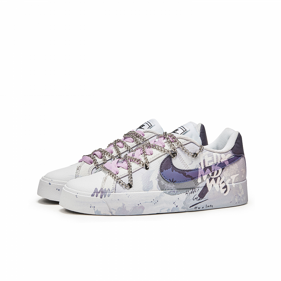 Nike Court Royale Anti-Slip Wear-Resistant Low-Top Skateboard Shoes Unisex White Purple купить в интернет-магазине Yoocart с быстрой доставкой по России.