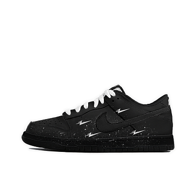 Nike Dunk Ninth Space, Amber Anti Slip Wear Resistant Low Top Skateboard Shoes Unisex Black White