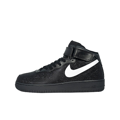 Nike Air Force 1 Wear-Resistant Mid-Top Skateboard Shoes Unisex Black