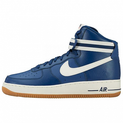 Nike Air Force 1 High '07 Anti Slip Wear Resistant High Top Skateboard Shoes Unisex Blue White
