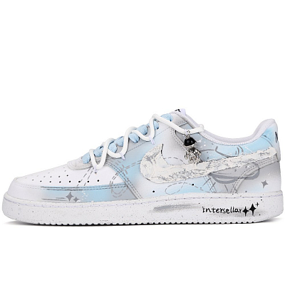Nike Court Vision 1 Anti-Slip Wear-Resistant Low-Top Skateboard Shoes Men's Blue White