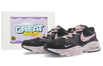 Nike Air Max Fusion Anti-Slip Wear-Resistant Low-Top Running Shoes Women's Black
