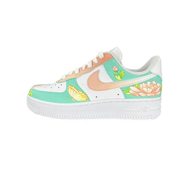 Nike Air Force 1 HEN-Ji Anti-Slip Wear-Resistant Low-Top Skateboard Shoes Women's White Green