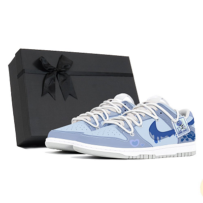 Nike Dunk Dust Collection Slip Resistant, Abrasion Resistant, Lightweight Low Top Skateboard Shoes Unisex White Blue
