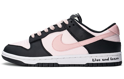 Nike Dunk Slip Resistant Shock Absorbers Low Top Skateboard Shoes Unisex Black White Pink