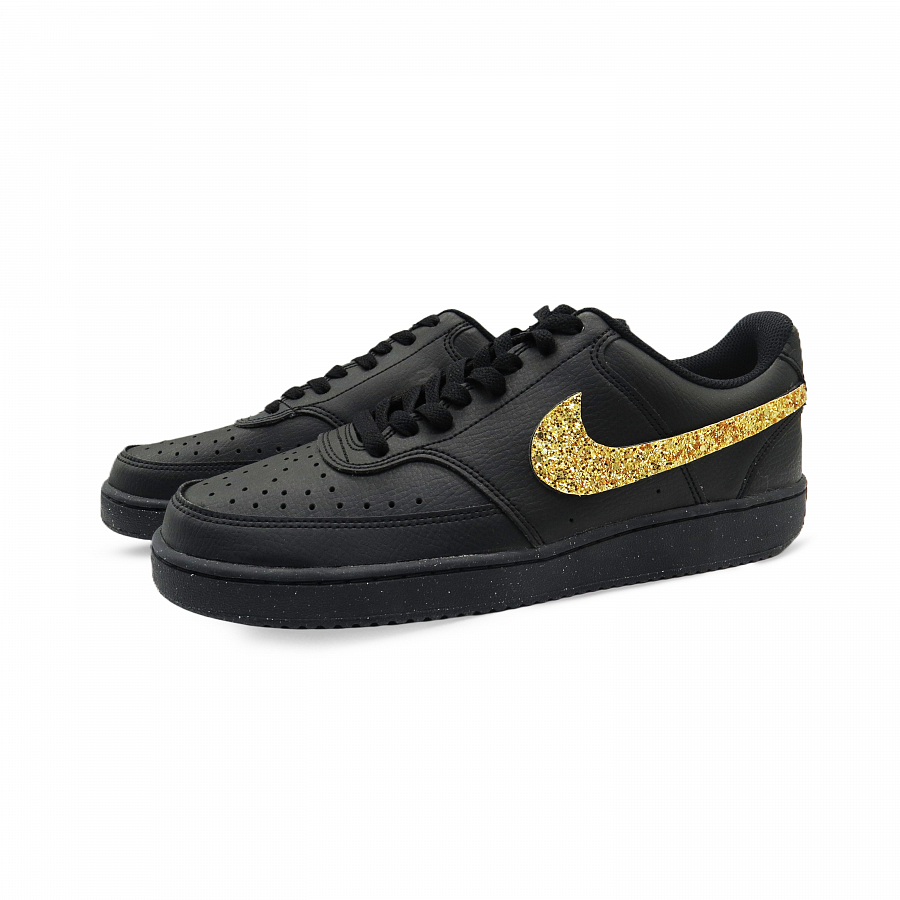 Nike Court Vision Low Cushioned Wear-Resistant Lightweight Low-Top Skateboard Shoes Unisex Black Gold купить в интернет-магазине Yoocart с быстрой доставкой по России.