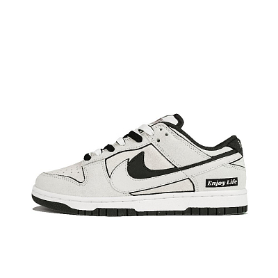 Nike Dunk Anti-Slip Wear-Resistant Low-Top Skateboard Shoes Unisex Light Gray
