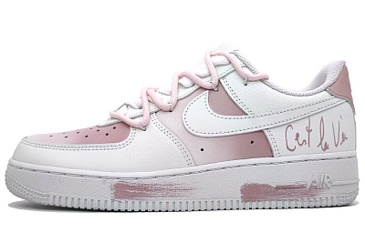 Nike Air Force 1 Anti-Slip Wear-Resistant Low-Top Skateboard Shoes Unisex Begonia Pink