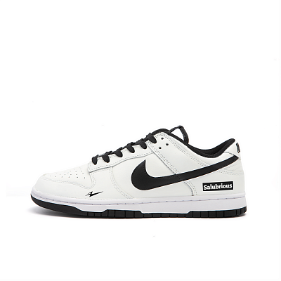 Nike Dunk Anti Slip Wear Resistant Low Top Skateboard Shoes Unisex White Black