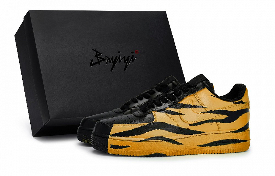 Nike Air Force 1 Anti-Slip Wear-Resistant Low-Top Skateboard Shoes Unisex Black Orange купить в интернет-магазине Yoocart с быстрой доставкой по России.