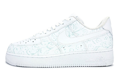 Nike Air Force 1 Slip-Resistant Low-Top Skateboard Shoes Unisex White Blue