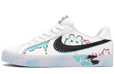 Nike Court Royale Non-slip Lightweight Low-Top Skateboard Shoes Unisex Bubbles Blue