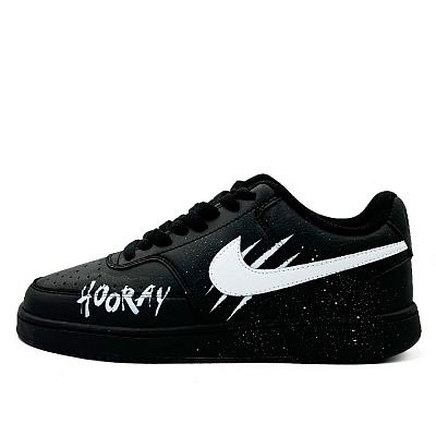 Nike Court Vision Low Slip-Resistant Cushioning Low-Top Skateboard Shoes Unisex Black White