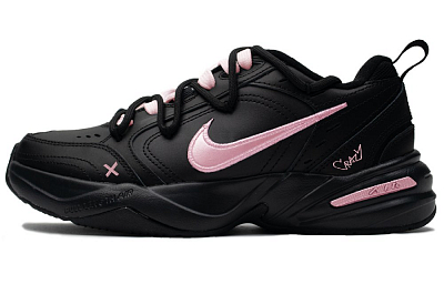 Nike Air Monarch 4 Indulge Anti-Slip Wear-Resistant Low-Top Chunky Sneakers Unisex Black Pink