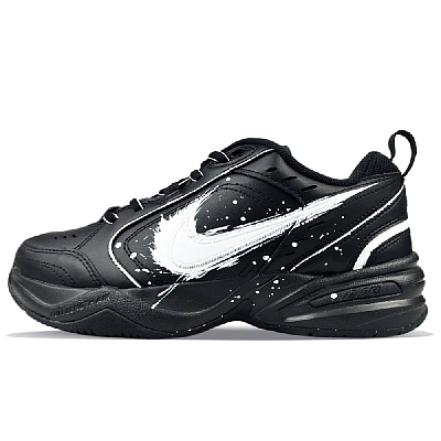 Nike Air Monarch 4 Slip-Resistant Low-Top Chunky Sneakers Unisex Black