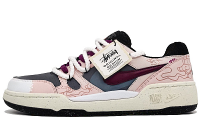 Nike Full Force Anti-Slip Wear-Resistant Low-Top Skateboard Shoes Men's Milkshake Pink
