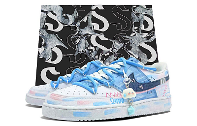 Nike Court Vision 1 Skateboard Shoes Men Low-Top White/Blue