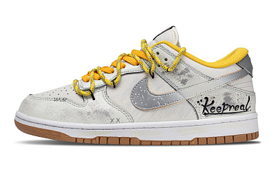 Nike Dunk Low Top Skateboard Shoes Unisex White Gray