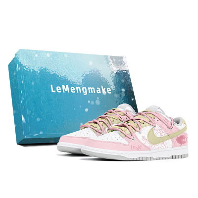 Nike Dunk Joy Lemon Slip-Resistant Low-Top Skateboard Shoes Women's Pink