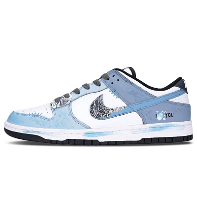 Nike Dunk Special Love Slip Resistant, Abrasion Resistant, Breathable Low Top Skateboard Shoes Unisex Blue