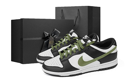 Nike Dunk Mist Forest-Premium Box Slip-Resistant Cushioning Abrasion-Resistant Low-Top Skateboard Shoes Men's Green